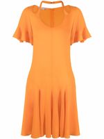 Stella McCartney robe évasée à col v - Orange