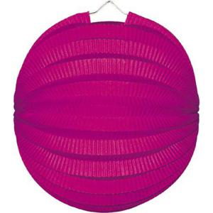 Party Lampion van papier - ronde vorm - roze - Dia 22 cm