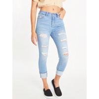 Light Wash High Rise Mom Fit Ankle Grazer Cropped Denim Jeans US3