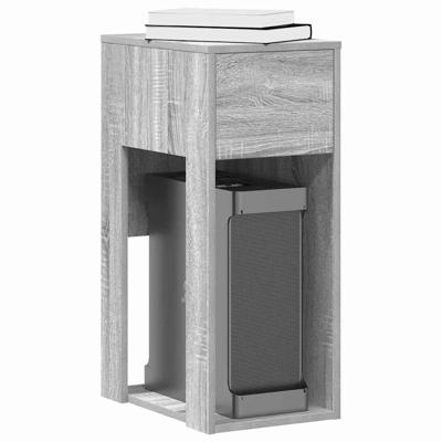 Computertorenstandaard met lade 30x44x74 cm grijs sonoma eiken