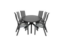 Qopps Vidas tuintafel met 6 Farro stapelbare tuinstoel