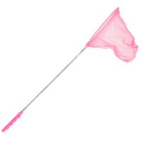 Telescopisch vlindernet/insectennet - roze - metaal - 36 tot 67 cm - thumbnail