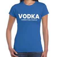 Vodka drank tekst t-shirt blauw voor dames