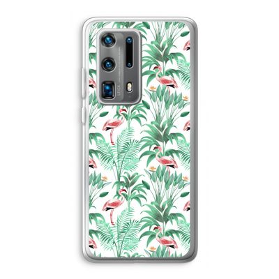 Flamingo bladeren: Huawei P40 Pro Plus Transparant Hoesje