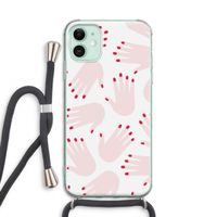 Hands pink: iPhone 11 Transparant Hoesje met koord