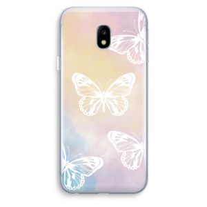 White butterfly: Samsung Galaxy J3 (2017) Transparant Hoesje