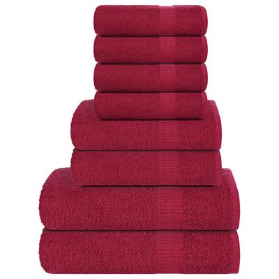 VidaXL 8-delige handdoekenset 360 g/m² 100% katoen bordeauxrood