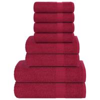 VidaXL 8-delige handdoekenset 360 g/m² 100% katoen bordeauxrood VidaXL 8-delige handdoekenset 360 g/m² 100% katoen bordeauxrood