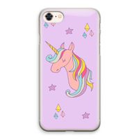 Roze eenhoorn: iPhone 8 Transparant Hoesje
