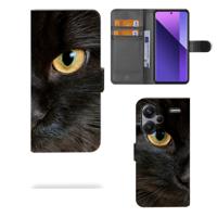 Xiaomi Redmi Note 13 Pro Plus | Telefoonhoesje | Met pasjeshouder | Zwarte Kat
