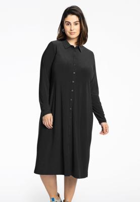 Yoek Blouse midi | Zwart | Maat 50/52