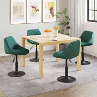 Eetkamerstoelen draaibaar 4 st fluweel donkergroen Eetkamerstoelen draaibaar 4 st fluweel donkergroen