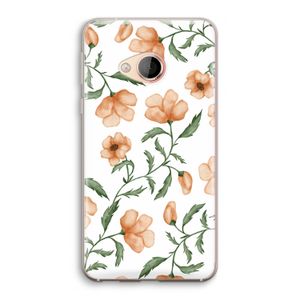 Peachy flowers: HTC U Play Transparant Hoesje