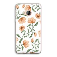 Peachy flowers: HTC U Play Transparant Hoesje