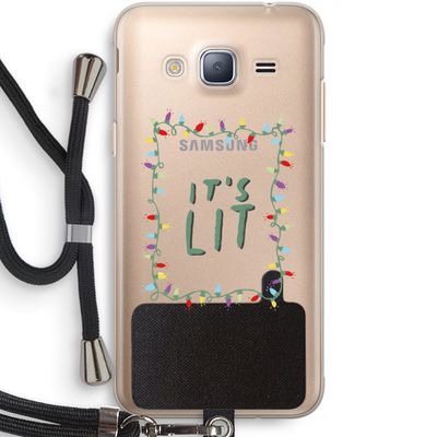 It's Lit: Samsung Galaxy J3 (2016) Transparant Hoesje met koord