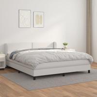 Boxspring met matras kunstleer wit 180x200 cm Boxspring met matras kunstleer wit 180x200 cm