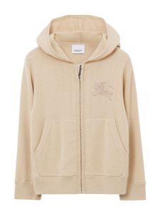 Burberry Kids hoodie zippé en cachemire à logo - Tons neutres