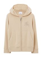 Burberry Kids hoodie zippé en cachemire à logo - Tons neutres