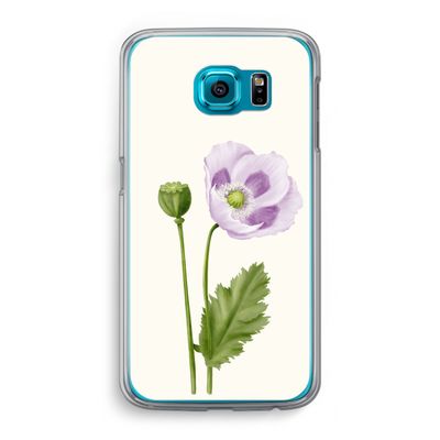 Purple poppy: Samsung Galaxy S6 Transparant Hoesje
