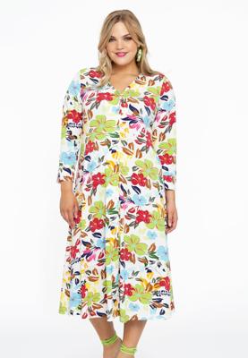 Yoek Jurk met V-hals MAYFLOWER | Wit | Maat 50/52