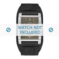 Guess horlogeband W95089G1 Leder Zwart + standaard stiksel - thumbnail