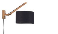 GOOD&MOJO Wandlamp 'Andes' Small, Bamboe en Eco linnen, kleur Zwart/Naturel