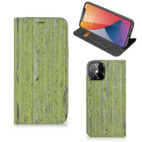 iPhone 12 Pro Max Book Wallet Case Green Wood