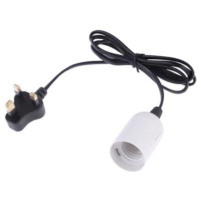 E27 Wire Cap lamp houder kroonluchter stopcontact met 1 2 m verlengkabel kleine UK plug (wit)