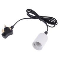 E27 Wire Cap lamp houder kroonluchter stopcontact met 1 2 m verlengkabel kleine UK plug (wit)