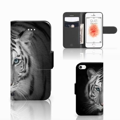 Apple iPhone 5 | 5s | SE | Telefoonhoesje | Met pasjeshouder | Tijger