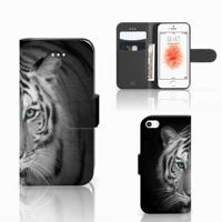 Apple iPhone 5 | 5s | SE | Telefoonhoesje | Met pasjeshouder | Tijger