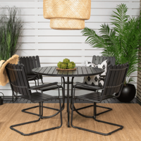 Nohr Outdoor Diningset 'Temisha' Polywood, kleur Zwart