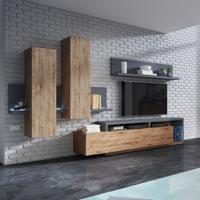 Home365 Wandcombinatie Bologna - Wotan Eiken / Antraciet