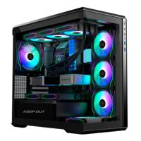 ATX Semi-toren doos KEEP OUT XC-905 PRO+ Zwart