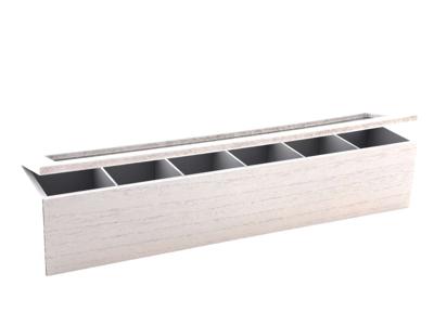Cookinglife Theedoos Hout Wit 6-Vaks met Glazen Deksel