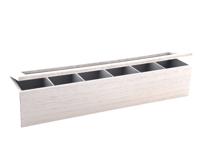 Cookinglife Theedoos Hout Wit 6-Vaks met Glazen Deksel