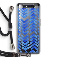 Blauwe pijlen: Samsung Galaxy A80 Transparant Hoesje met koord