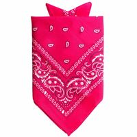 Traditionele bandana - roze - 52 x 55 cm - Verkleedhoofddeksels - thumbnail