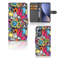 Xiaomi 12 | 12X Wallet Case met Pasjes Punk Rock - thumbnail