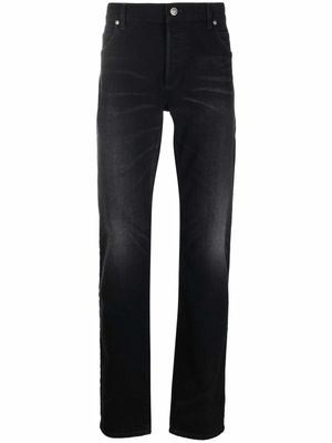 Balmain jean slim à logo embossé - Noir