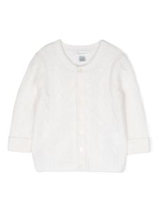 Ralph Lauren Kids cardigan boutonné en maille torsadé - Blanc