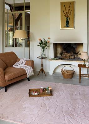 Laura Ashley - Laagpolig Vloerkleed van | Coleby petals Chalk pink -
