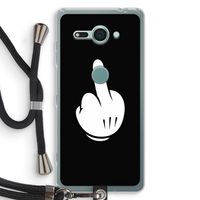 Middle finger black: Sony Xperia XZ2 Compact Transparant Hoesje met koord