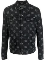 Dolce & Gabbana veste en jean à logo en jacquard - Noir