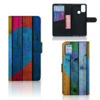 Alcatel 1S (2021) | Book Style Case | Wood Heart - Cadeau voor je Vriend