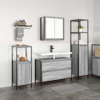 Badkamermeubelset 3 pcs Grijs sonoma 90 x 34.5 x 60 cm