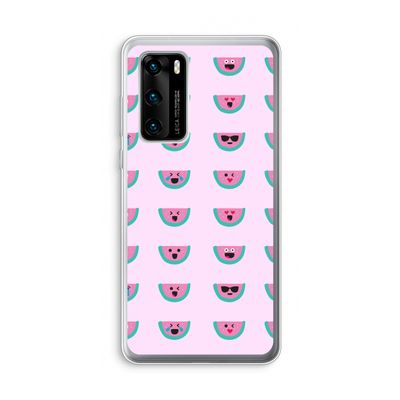 Smiley watermeloenprint: Huawei P40 Transparant Hoesje
