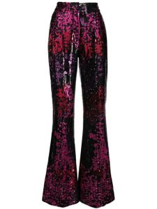 Elie Saab pantalon évasé à sequins - Noir