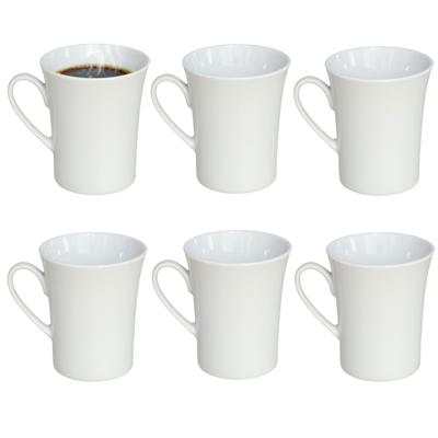 Gerimport Koffie / thee mok - 6x stuks - wit - 280 ml - mokken - porselein Gerimport Koffie / thee mok - 6x stuks - wit - 280 ml - mokken - porselein