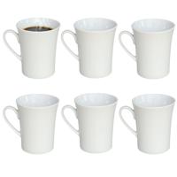 Gerimport Koffie / thee mok - 6x stuks - wit - 280 ml - mokken - porselein